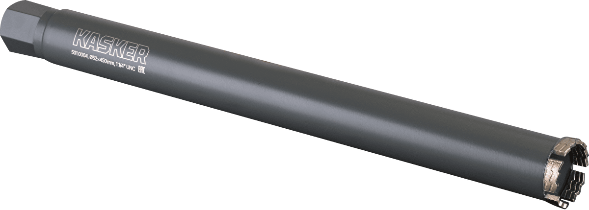 Коронка алмазная Kasker 52х450 мм, 1.1/4" UNC, 5 сегментов - изображение 1