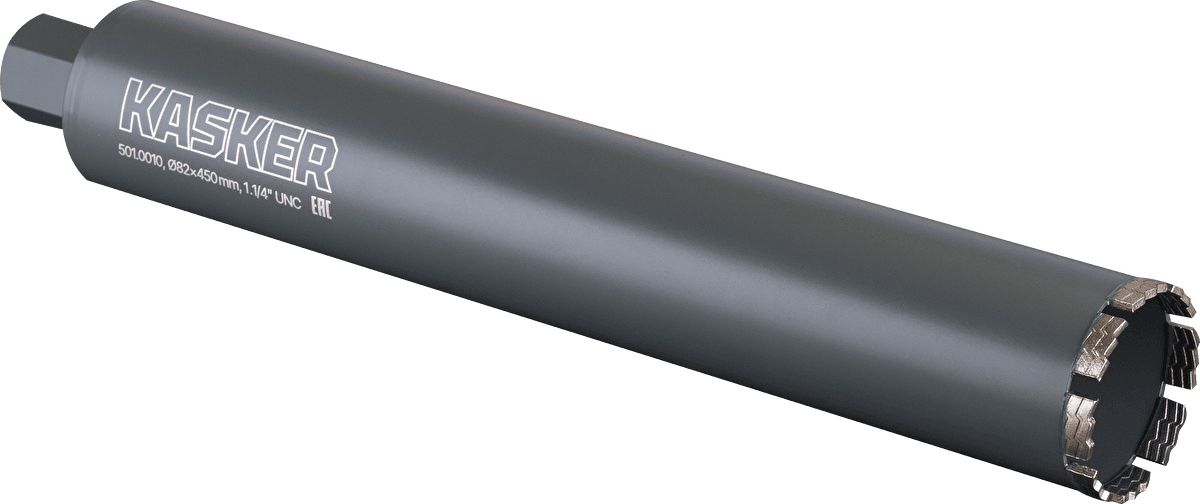 Коронка алмазная Kasker 82х450 мм, 1.1/4" UNC, 8 сегментов - изображение 1