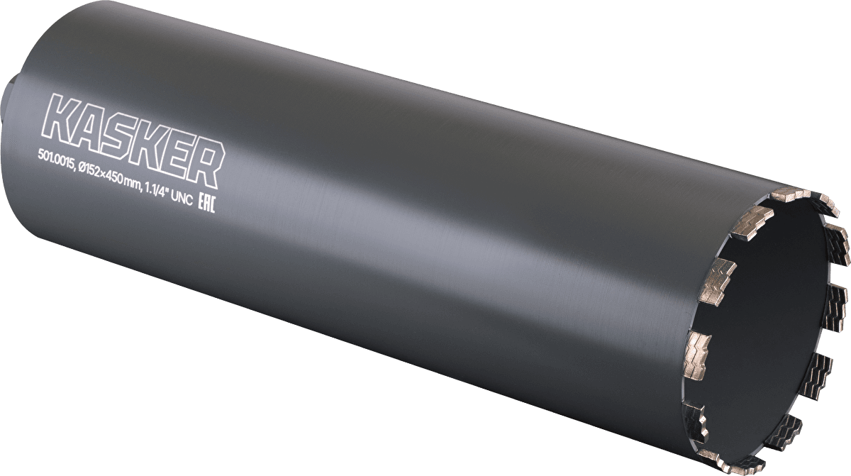 Коронка алмазная Kasker 152х450 мм, 1.1/4" UNC, 12 сегментов - изображение 1