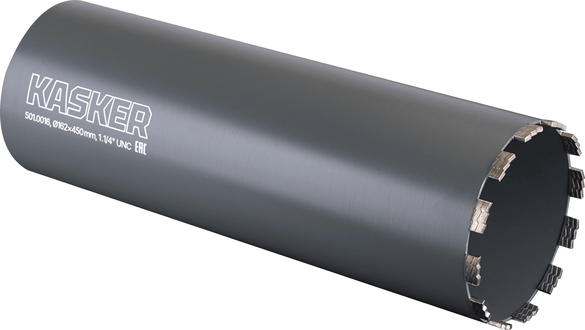 Коронка алмазная Kasker 162х450 мм, 1.1/4" UNC, 12 сегментов - изображение 1