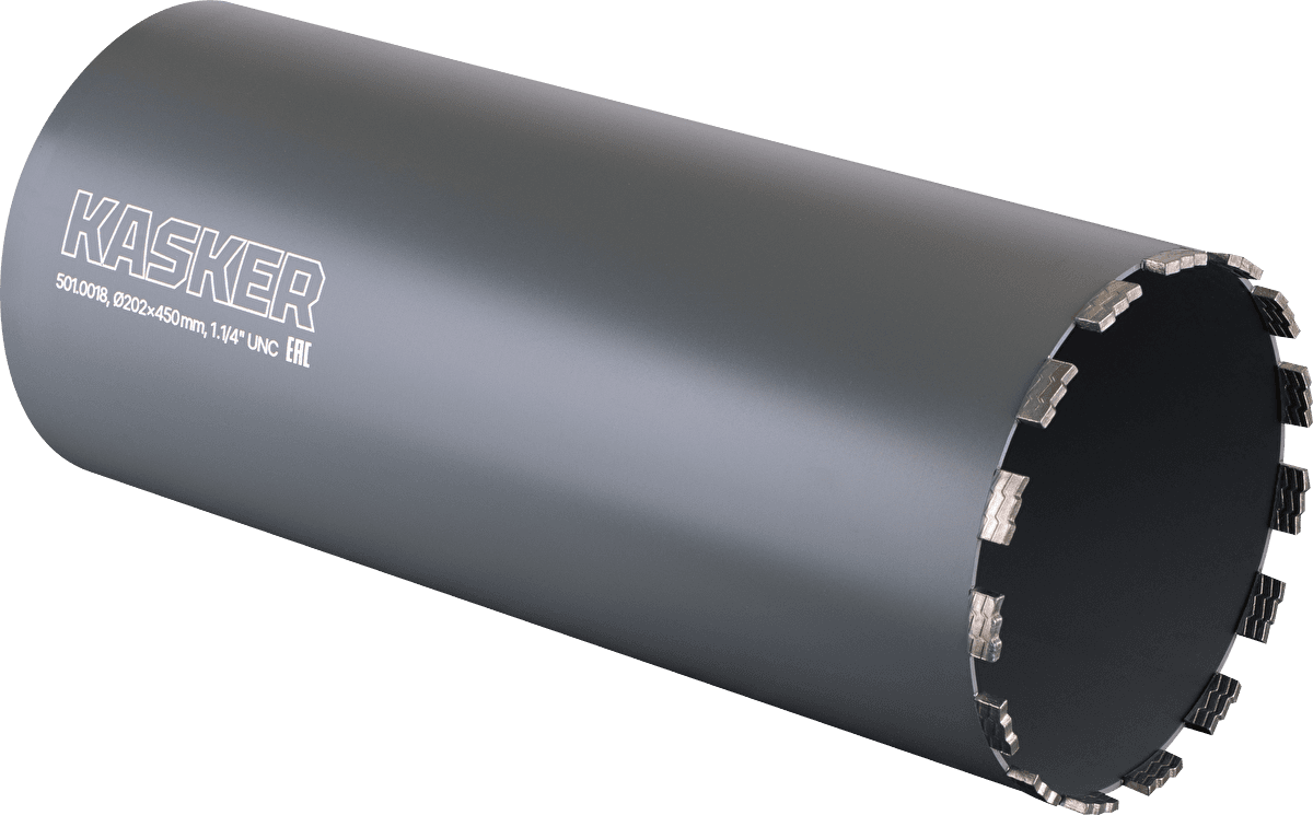 Коронка алмазная Kasker 202х450 мм, 1.1/4" UNC, 15 сегментов - изображение 1