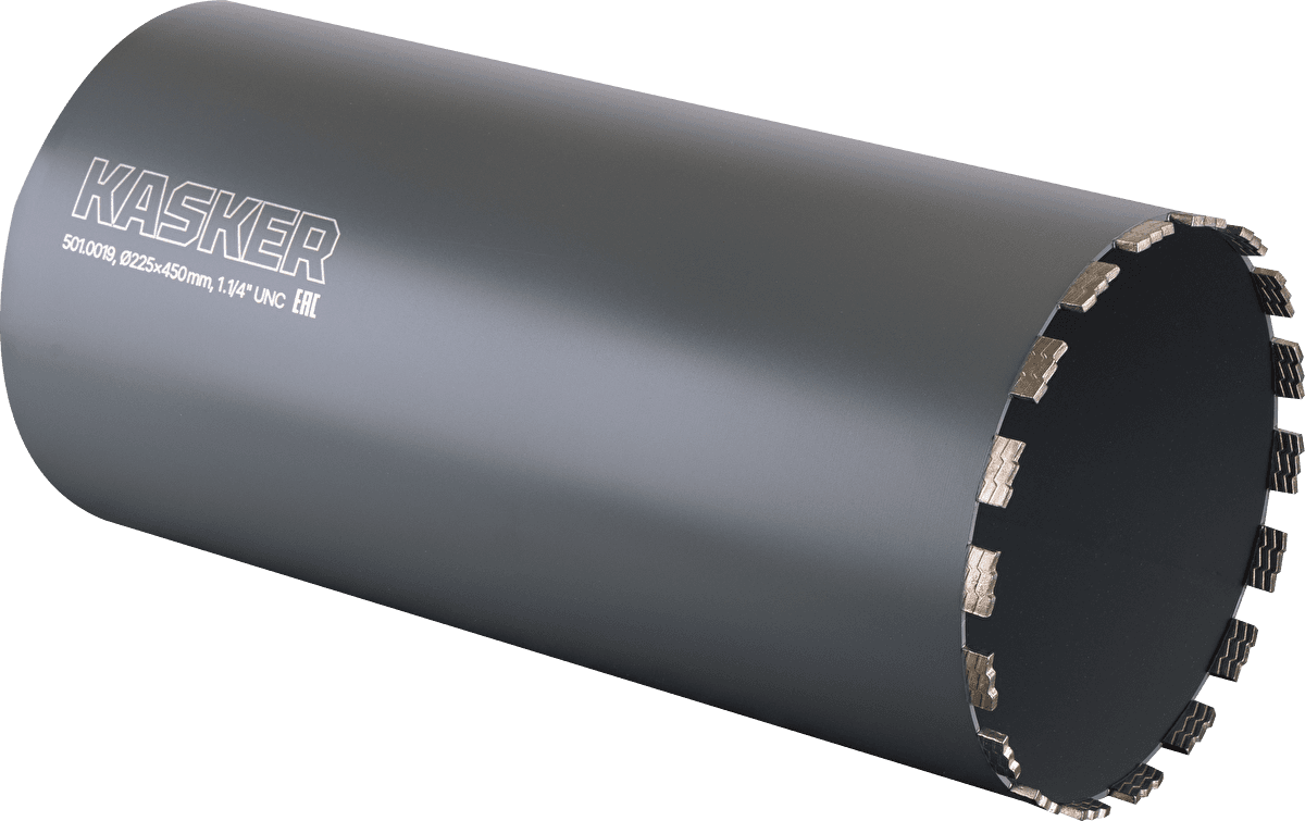 Коронка алмазная Kasker 225х450 мм, 1.1/4" UNC, 18 сегментов - изображение 1
